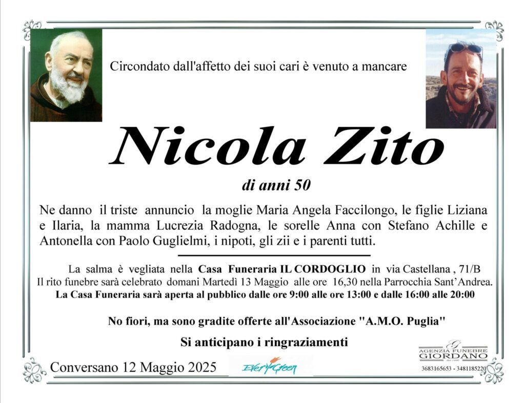 Nicola Zito morto