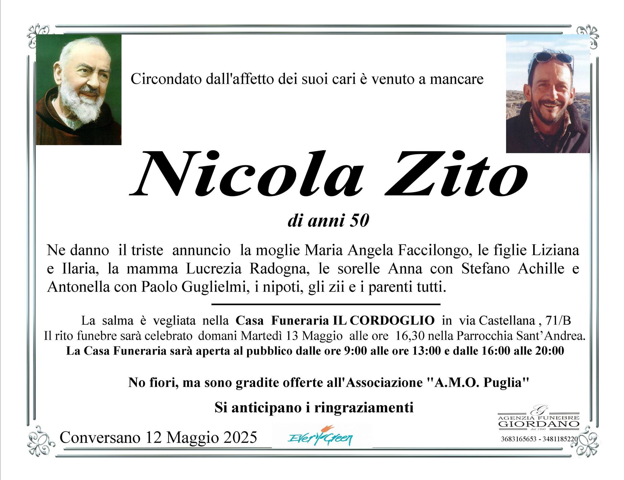 Nicola Zito morto