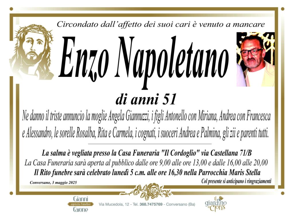 Ritratto commemorativo di Enzo Napoletano