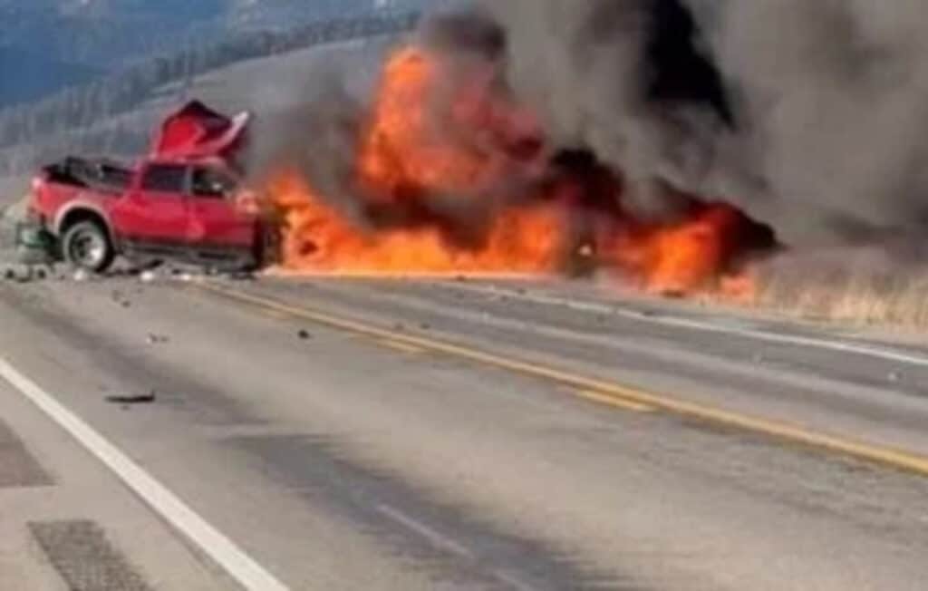 Veicoli coinvolti nell'incidente stradale vicino a Yellowstone
