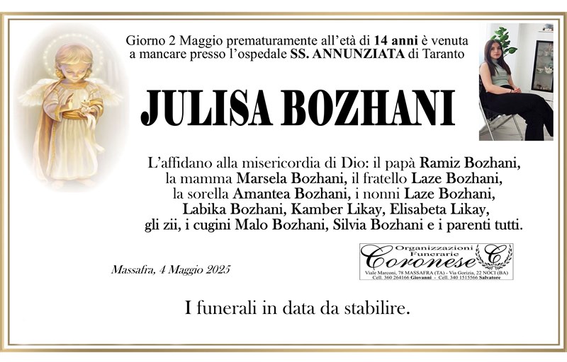 Ritratto commemorativo di Julisa Bozhani
