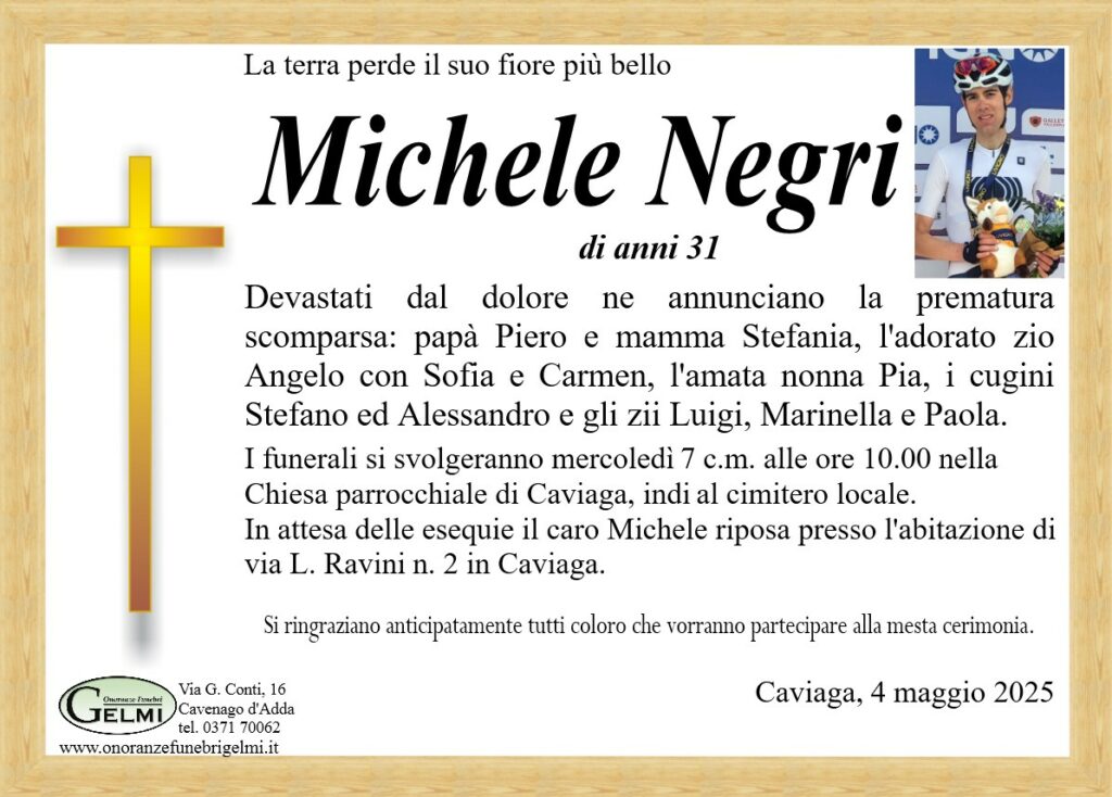 Ritratto commemorativo di Michele Negri