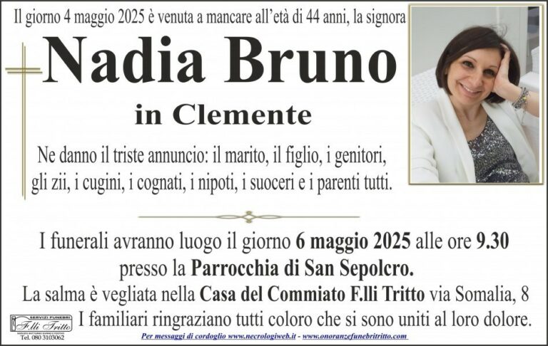 Ritratto commemorativo di Nadia Bruno