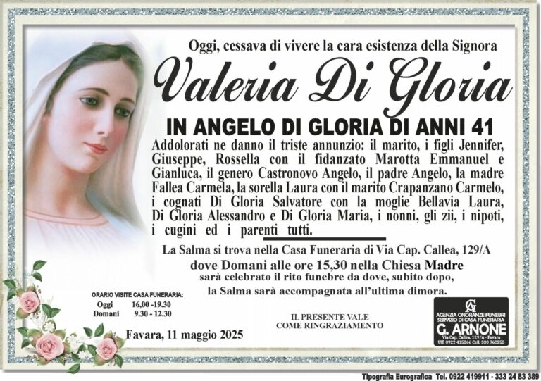 Ritratto commemorativo di Valeria Di Gloria
