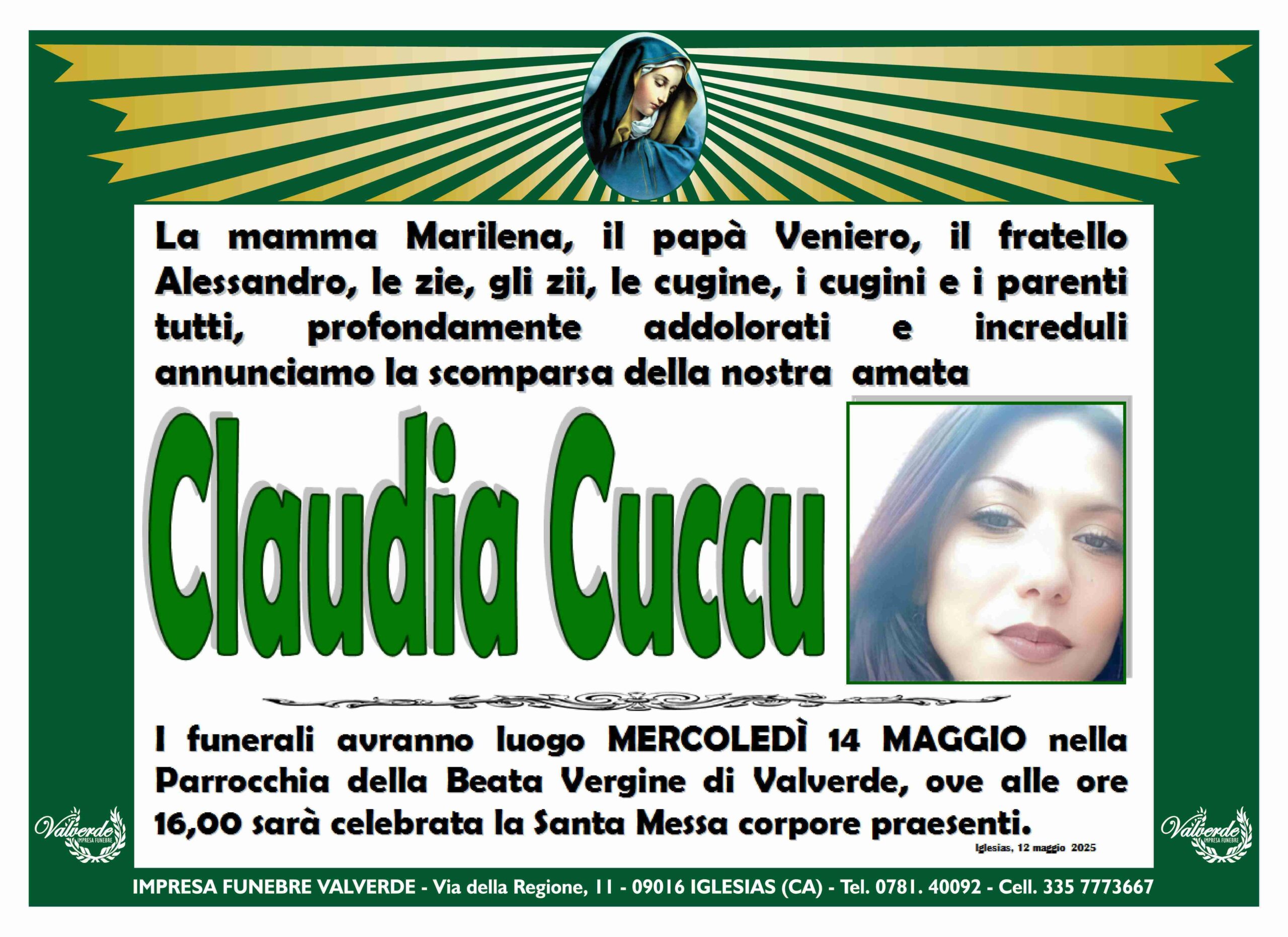 Claudia Cuccu morta