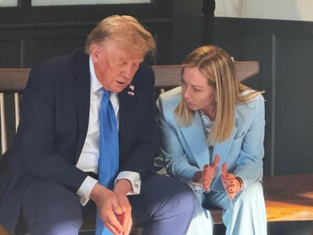 G7, bilaterale Meloni Trump