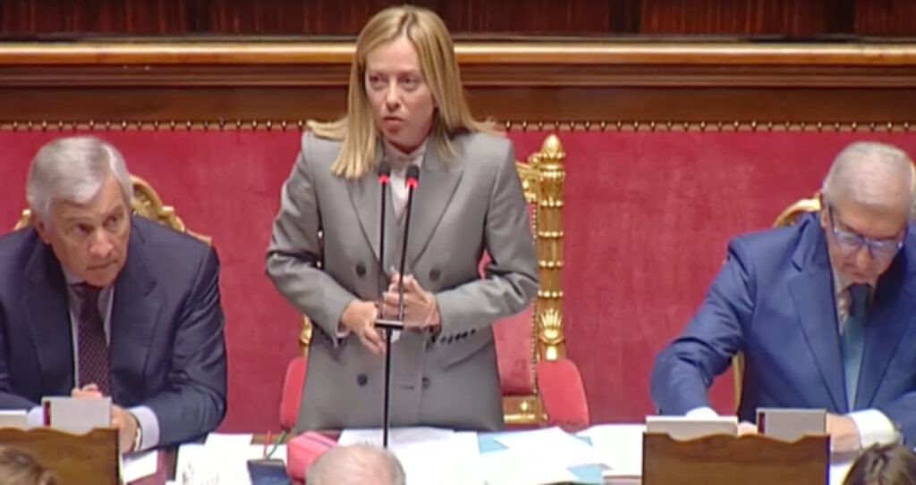 Giorgia Meloni in Senato