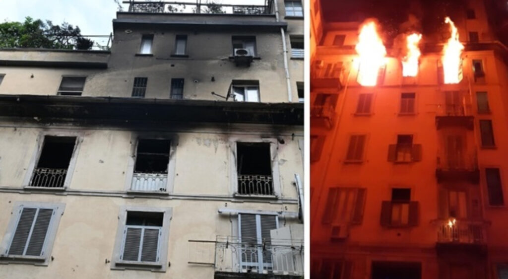 donna si lancia dal quarto piano per sfuggire all’incendio a Milano