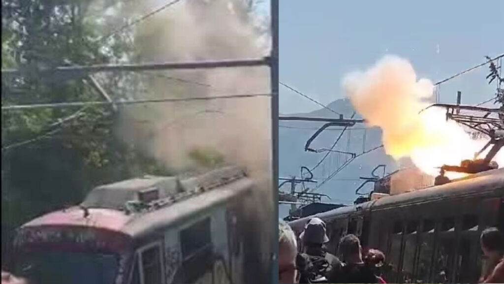 Incendio sul treno della Circumvesuviana: paura sulla linea Napoli-Sorrento, passeggeri in fuga sui binari
