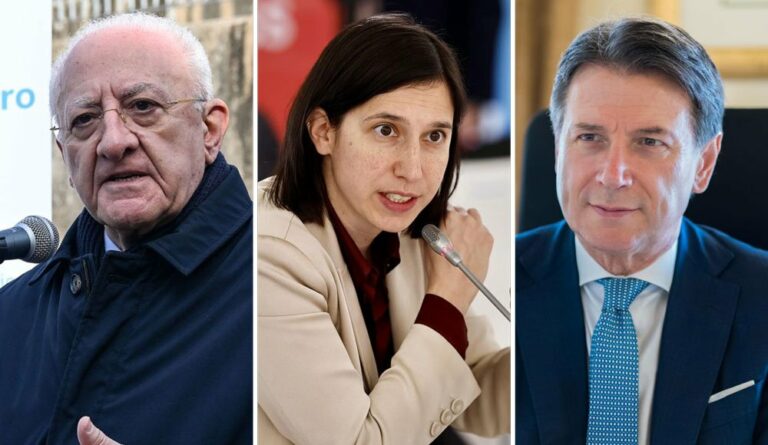 Regionali Campania Schlein e De Luca da Conte