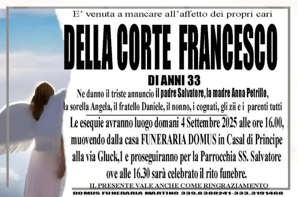L’ultimo saluto a Francesco Della Corte