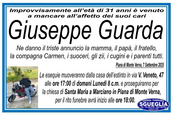 Giuseppe Guarda funerali
