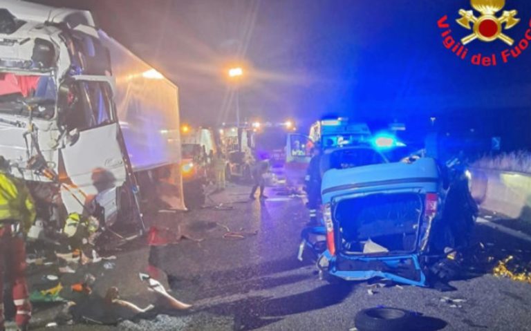 incidente A1 Senna Lodigiana Fiat Panda camion