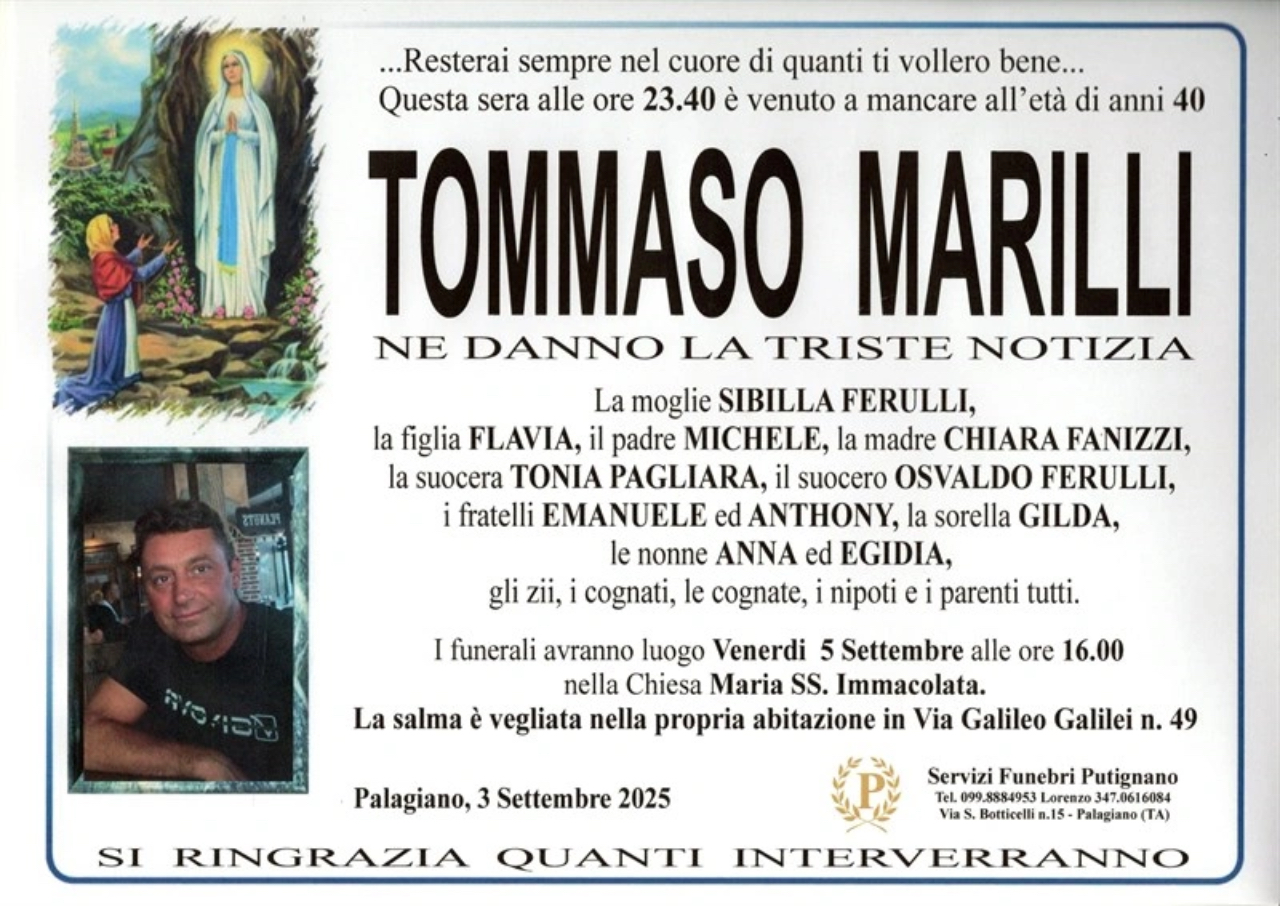 Tommaso Marilli funerali