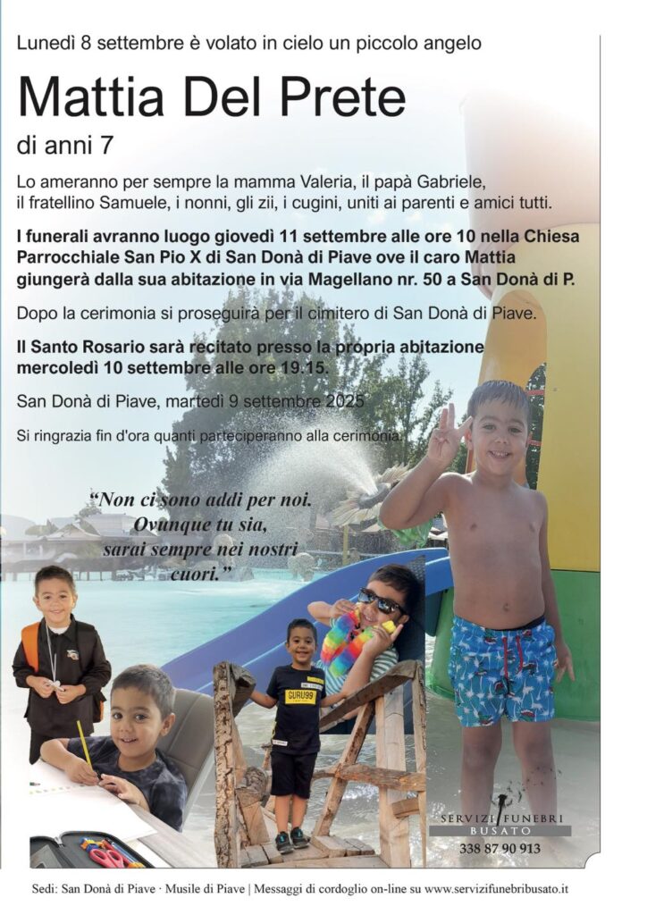 Mattia Del Prete epigrafe funerali