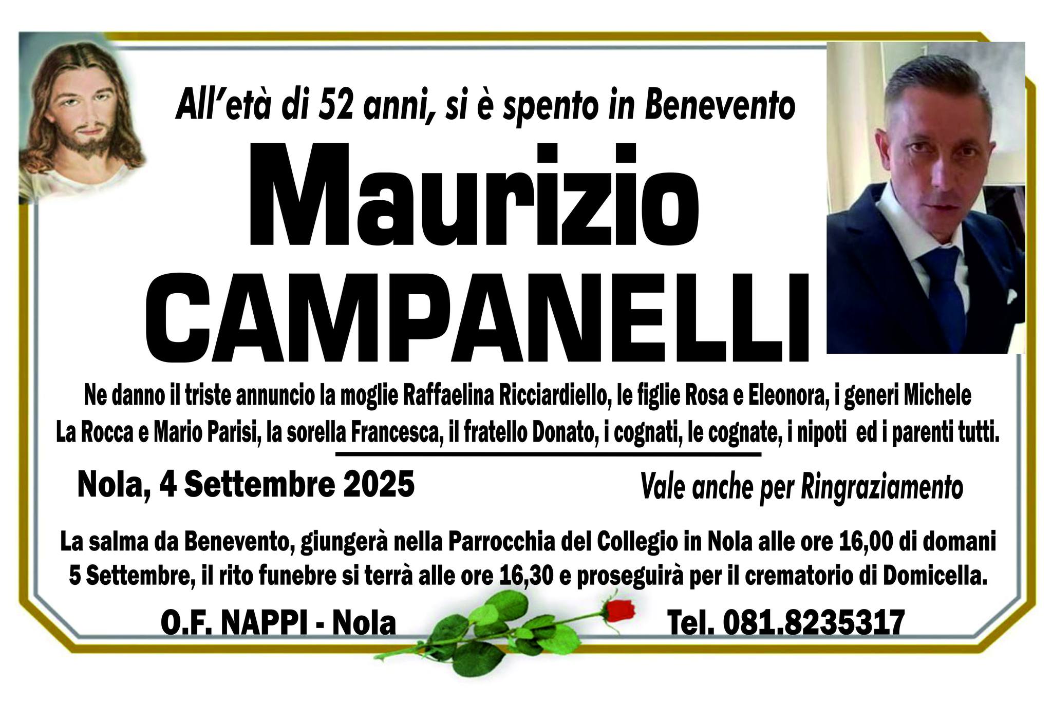 Maurizio Campanelli 52 anni Nola funerali