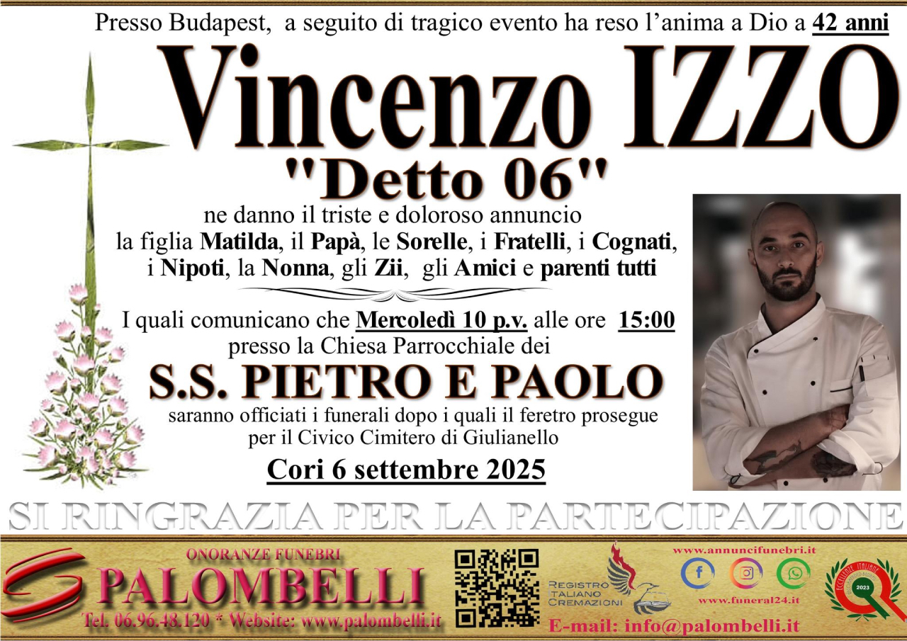Vincenzo Izzo funerali