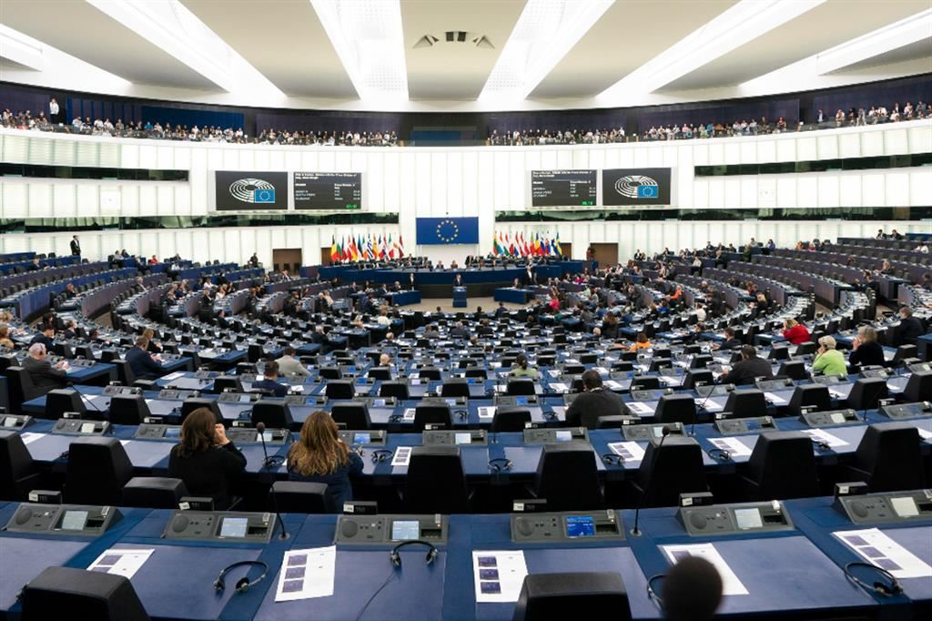 Seduta plenaria del Parlamento Europeo durante la votazione sulla risoluzione per il riconoscimento della Palestina