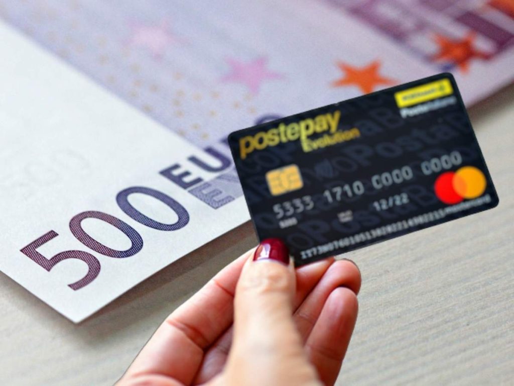 Carta prepagata da 500 €, simbolo del bonus spesa per famiglie vulnerabili